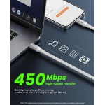 iOttie 100W Retractable καλώδιο USB-C με γρήγορη φόρτιση/μεταφορά δεδομένων, 2 τεμ. - ΛΕΥΚΟ - IOTACC610