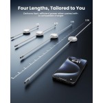 iOttie 100W Retractable καλώδιο USB-C με γρήγορη φόρτιση/μεταφορά δεδομένων, 2 τεμ. - ΛΕΥΚΟ - IOTACC610