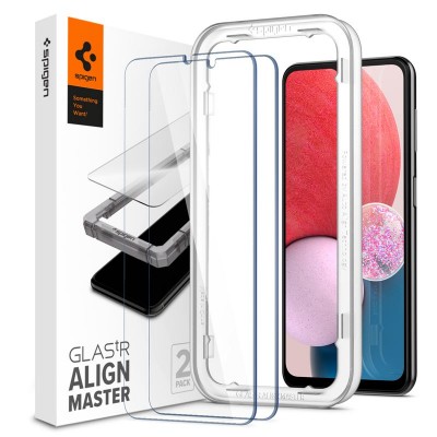 Spigen SGP AlignMaster Γυαλί Προστασίας Glas.tR για Samsung Galaxy A13 - 2 ΤΕΜ - ΔΙΑΦΑΝΟ - AGL04280