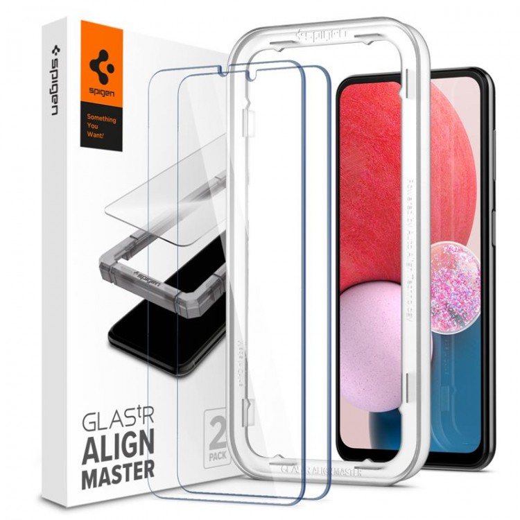 Spigen SGP AlignMaster Γυαλί Προστασίας Glas.tR για Samsung Galaxy A13 - 2 ΤΕΜ - ΔΙΑΦΑΝΟ - AGL04280