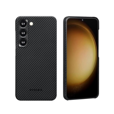 Θήκη Pitaka MagSafe ARAMID CARBON MagEZ 3 για Samsung Galaxy S23 - ΜΑΥΡΟ ΓΚΡΙ - KS2301