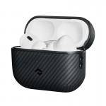 Θήκη Pitaka MagEZ MagSafe συμβατή με Apple AirPods Pro / PRO 2 - ΜΑΥΡΟ ΓΚΡΙ - APM7001