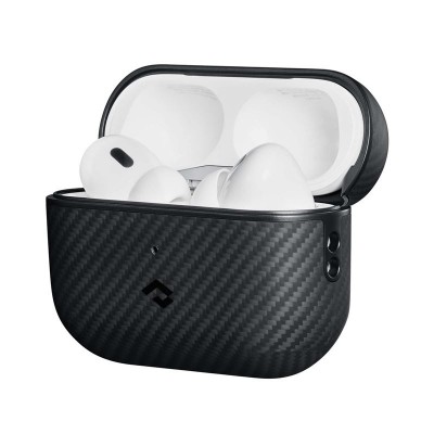 Θήκη Pitaka MagEZ MagSafe συμβατή με Apple AirPods Pro / PRO 2 - ΜΑΥΡΟ ΓΚΡΙ - APM7001