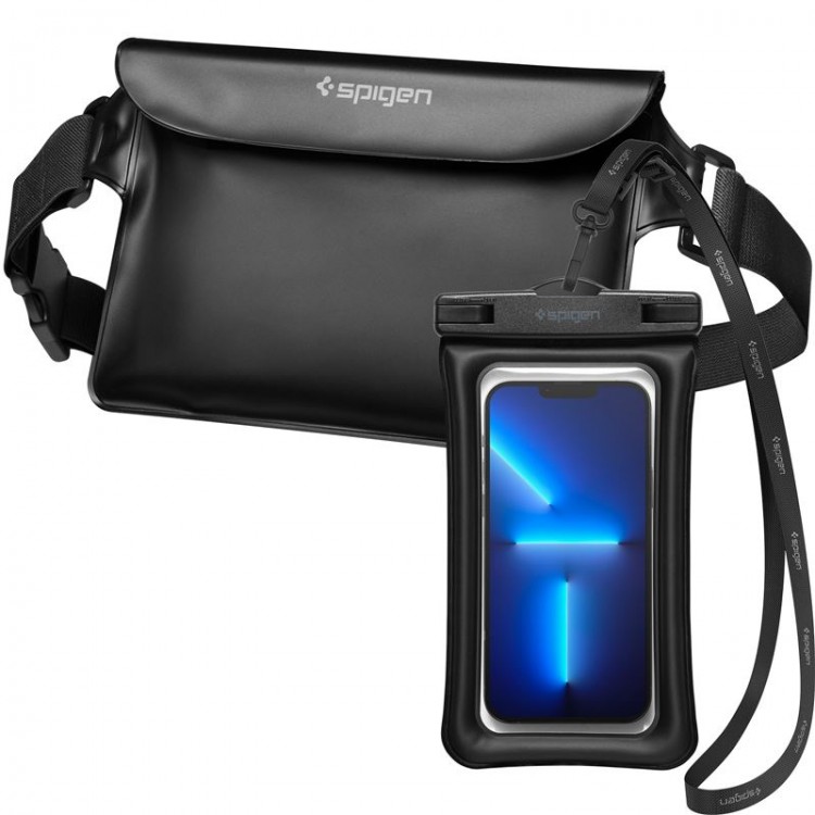 Θήκη Spigen SGP ΣΕΤ Aqua Shield Τσάντα μέσης ΑΔΙΑΒΡΟΧΗ για Smartphones, Aξεσουάρ + ΑΔΙΑΒΡΟΧΗ Universal Floating θήκη για κινητά - A621- ΜΑΥΡΟ - AMP04533