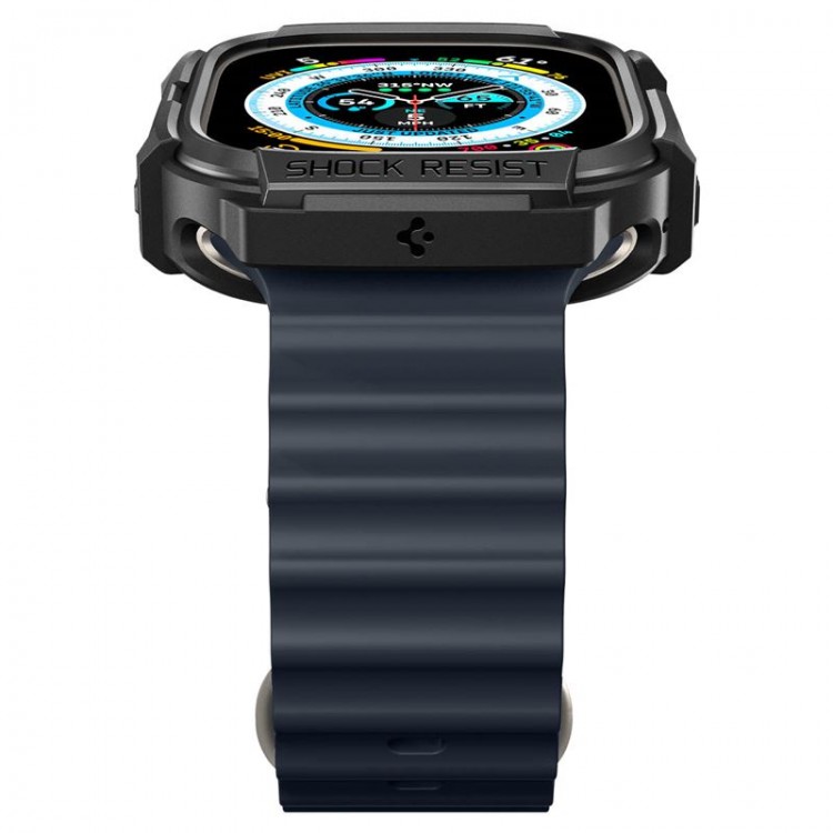 θήκη Spigen SGP Rugged Armor για Apple Watch Ultra 49mm 1/2 - ΜΑΥΡΟ - ACS05456
