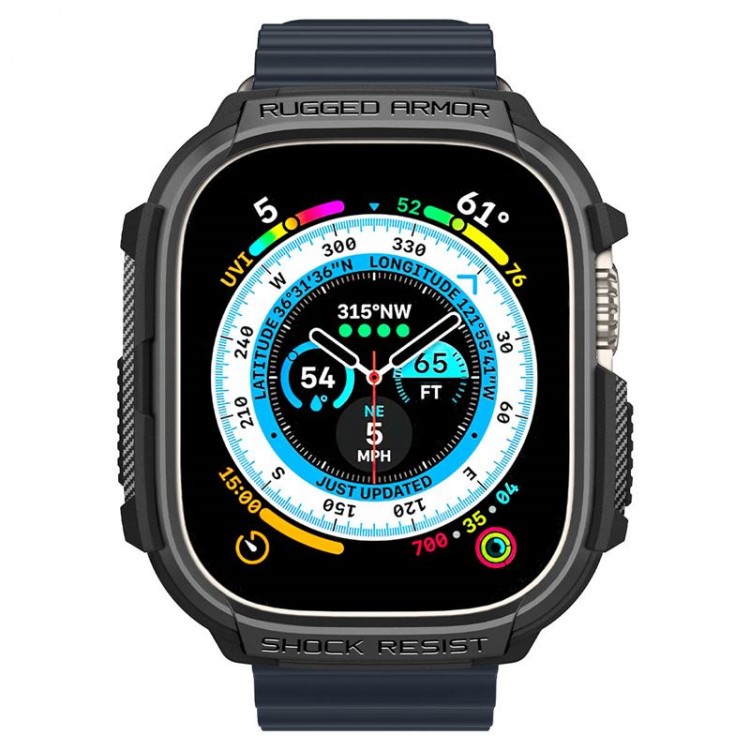 θήκη Spigen SGP Rugged Armor για Apple Watch Ultra 49mm 1/2 - ΜΑΥΡΟ - ACS05456