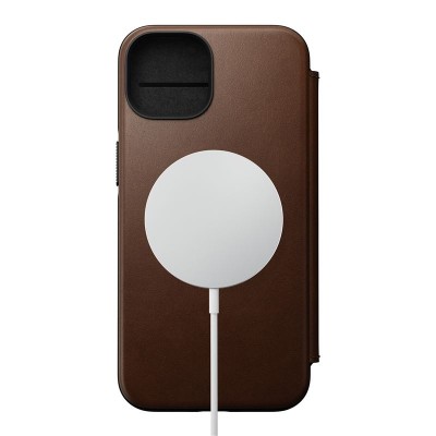 NOMAD θήκη Πορτοφόλι δερμάτινη Folio Rugged rustic MagSafe για Apple iPhone 14 6.1 2022 - ΚΑΦΕ - NM01247685