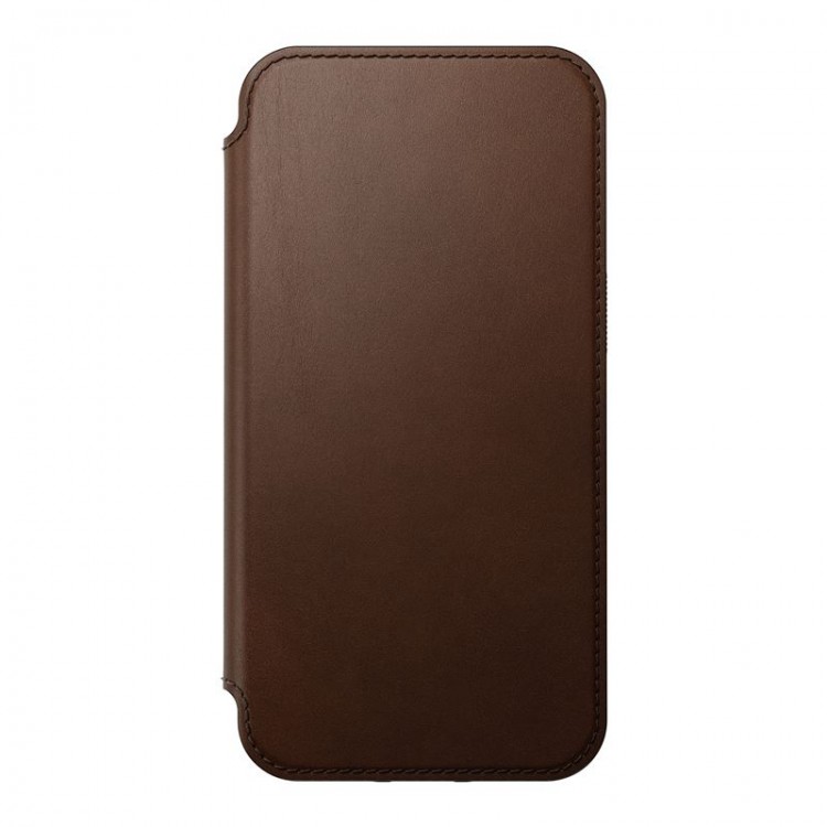 NOMAD θήκη Πορτοφόλι δερμάτινη Folio Rugged rustic MagSafe για Apple iPhone 14 6.1 2022 - ΚΑΦΕ - NM01247685