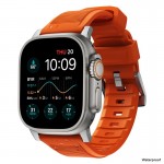 NOMAD Sport Rugged Strap Αδιάβροχο σιλικόνης για Apple Watch 1,2,3,4,5,6,SE,7,8,9 Ultra series - 42mm-44mm-45mm-49mm - ΠΟΡΤΟΚΑΛΙ ΑΣΗΜΙ - NM01287285
