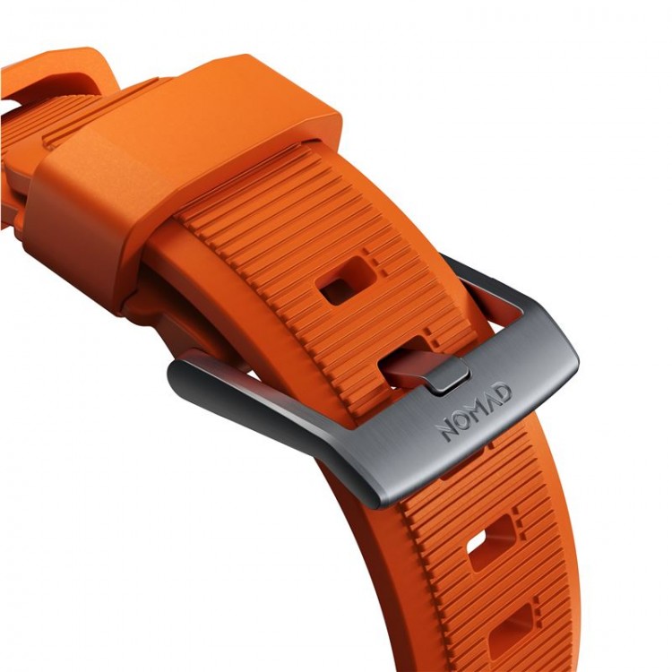 NOMAD Sport Rugged Strap Αδιάβροχο σιλικόνης για Apple Watch 1,2,3,4,5,6,SE,7,8,9 Ultra series - 42mm-44mm-45mm-49mm - ΠΟΡΤΟΚΑΛΙ ΑΣΗΜΙ - NM01287285