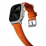 NOMAD Sport Rugged Strap Αδιάβροχο σιλικόνης για Apple Watch 1,2,3,4,5,6,SE,7,8,9 Ultra series - 42mm-44mm-45mm-49mm - ΠΟΡΤΟΚΑΛΙ ΑΣΗΜΙ - NM01287285