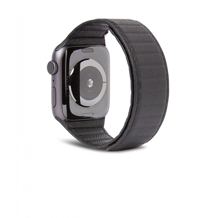 Decoded Δερμάτινο Μαγνητικό λουράκι Traction Strap για Apple Watch SERIES 9/8/7 (41mm) /6/SE/5/4 (40mm) /3/2/1 (38mm) - ΜΑΥΡΟ