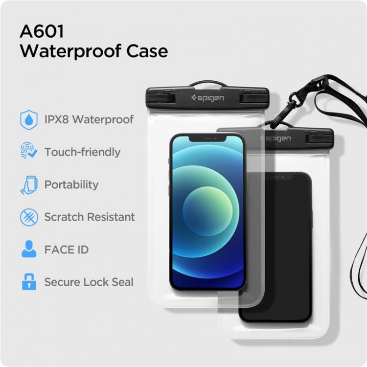 Spigen SGP Velo A601 Universal Αδιάβροχη θήκη τηλεφώνου, 2 ΤΕΜ - ΔΙΑΦΑΝΟ - AMP03098