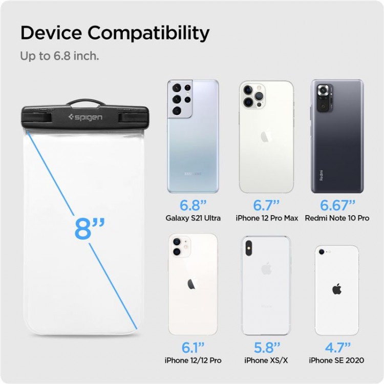 Spigen SGP Velo A601 Universal Αδιάβροχη θήκη τηλεφώνου, 2 ΤΕΜ - ΔΙΑΦΑΝΟ - AMP03098