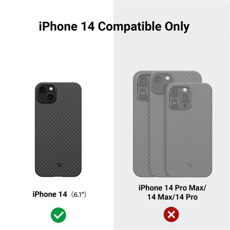 Θήκη Pitaka MagEZ 3 1500D για Apple iPhone 14 6.1 - ΜΑΥΡΟ ΓΚΡΙ - KI1401