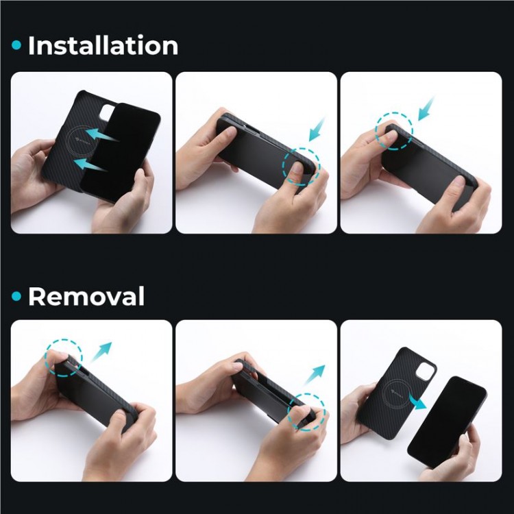 Θήκη Pitaka MagEZ 3 1500D για Apple iPhone 14 6.1 - ΜΑΥΡΟ ΓΚΡΙ - KI1401