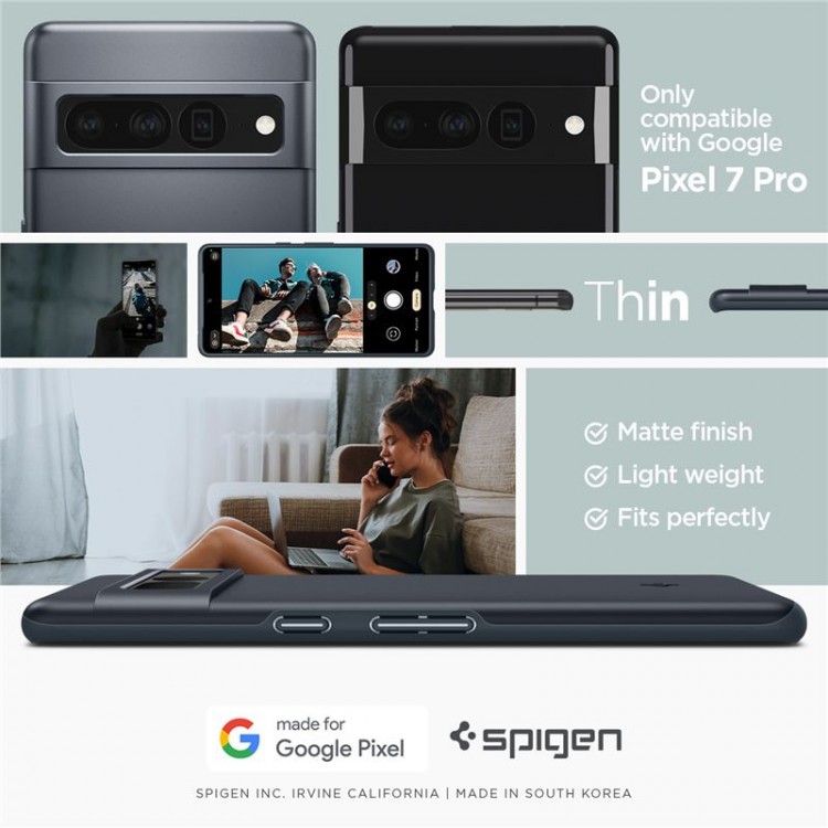 Case SPIGEN SGP Thin Fit for GOOGLE PIXEL 7 PRO - METALSLATE BLUE - ACS04734