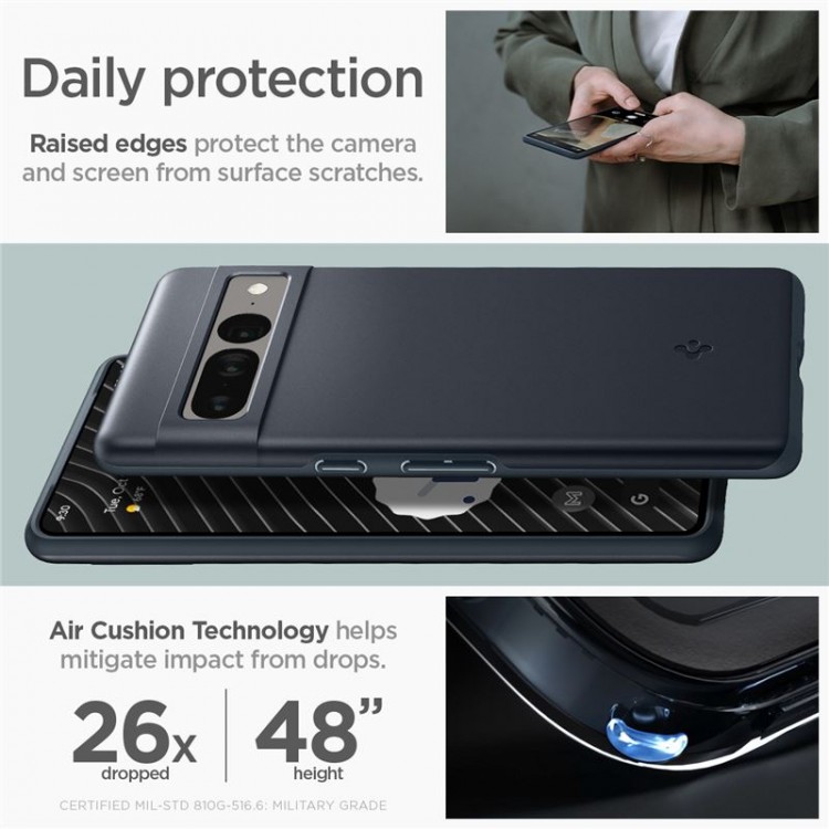 Case SPIGEN SGP Thin Fit for GOOGLE PIXEL 7 PRO - METALSLATE BLUE - ACS04734