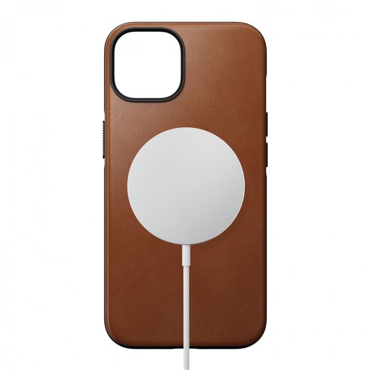 NOMAD θήκη δερμάτινη Rugged rustic MagSafe για Apple iPhone 14 6.1 - ENGLISH TAN ΚΑΦΕ - NM01263685