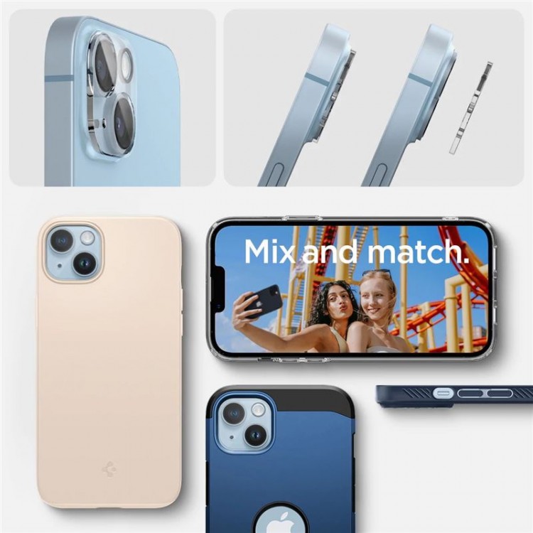 Spigen SGP Γυαλί προστασίας Φακών κάμερας Glass Optik 2 Pack για Apple iPhone 14/iPhone 14 Plus - ΔΙΑΦΑΝΟ - AGL05229