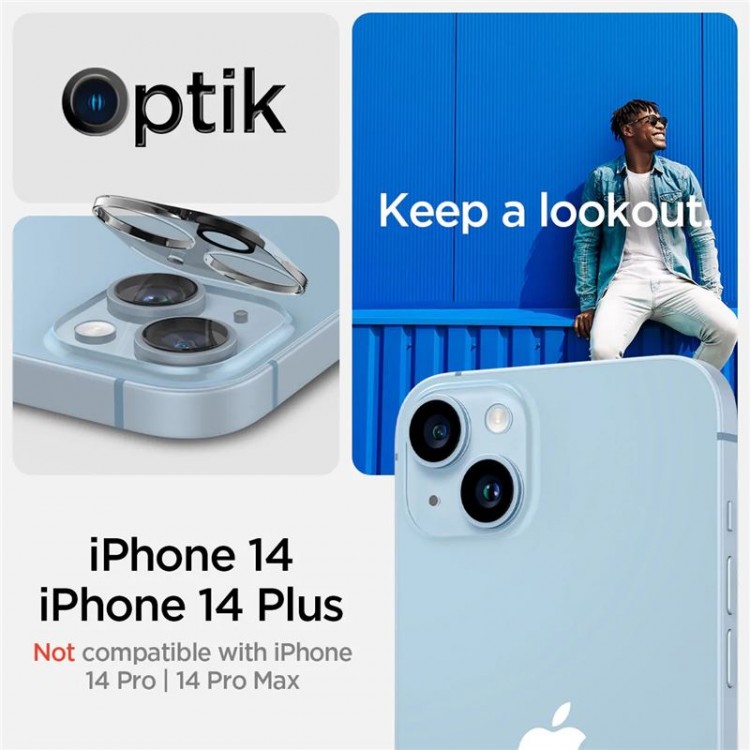 Spigen SGP Γυαλί προστασίας Φακών κάμερας Glass Optik 2 Pack για Apple iPhone 14/iPhone 14 Plus - ΔΙΑΦΑΝΟ - AGL05229
