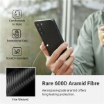 Θήκη Pitaka MagSafe ARAMID CARBON MagEZ 4 για Samsung Galaxy S24 2024 - ΜΑΥΡΟ ΓΚΡΙ - KS2401