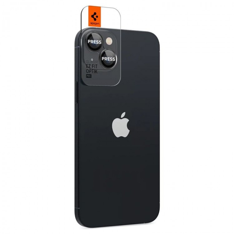 SPIGEN SGP OPTIK.TR EZ FIT CAMERA PROTECTOR Γυαλί προστασίας ΦΑΚΩΝ 9H για CAMERA LENS για Apple IPHONE 14 / 14 PLUS / 15 / 15 PLUS - ΜΑΥΡΟ - AGL05213 - 2 pcs