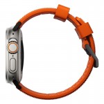 NOMAD Sport Rugged Strap Αδιάβροχο σιλικόνης για Apple Watch 1,2,3,4,5,6,SE,7,8,Ultra series - 42mm-44mm-45mm-49mm - ΠΟΡΤΟΚΑΛΙ ΜΑΥΡΟ - NM01217985