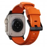 NOMAD Sport Rugged Strap Αδιάβροχο σιλικόνης για Apple Watch 1,2,3,4,5,6,SE,7,8,Ultra series - 42mm-44mm-45mm-49mm - ΠΟΡΤΟΚΑΛΙ ΜΑΥΡΟ - NM01217985