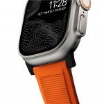 NOMAD Sport Rugged Strap Αδιάβροχο σιλικόνης για Apple Watch 1,2,3,4,5,6,SE,7,8,Ultra series - 42mm-44mm-45mm-49mm - ΠΟΡΤΟΚΑΛΙ ΜΑΥΡΟ - NM01217985