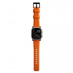 NOMAD Sport Rugged Strap Αδιάβροχο σιλικόνης για Apple Watch 1,2,3,4,5,6,SE,7,8,Ultra series - 42mm-44mm-45mm-49mm - ΠΟΡΤΟΚΑΛΙ ΜΑΥΡΟ - NM01217985