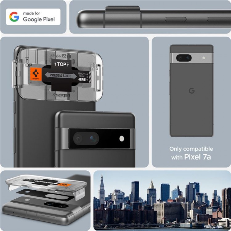 Spigen SGP GLAS.tR SLIM Optik Γυαλί προστασίας 9H Camera Lens για CAMERA για Google Pixel 7A - ΜΑΥΡΟ - 2 τεμ. - AGL05970