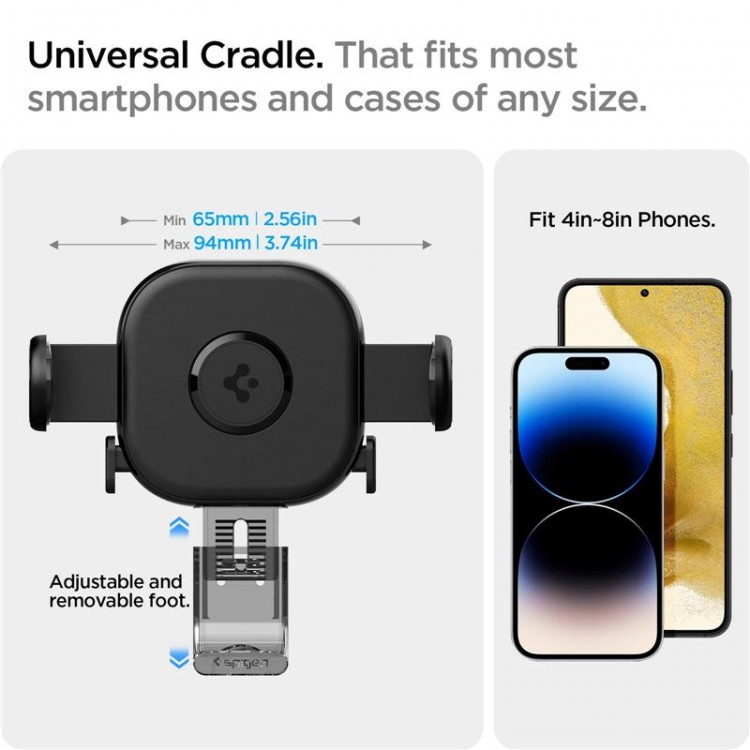 Spigen SGP OneTap AirVent Universal Βάση αυτοκινήτου με λειτουργία φόρτισης Qi 15W για Smartphones AirVent UTS12W - ACP01279 - ΜΑΥΡΟ