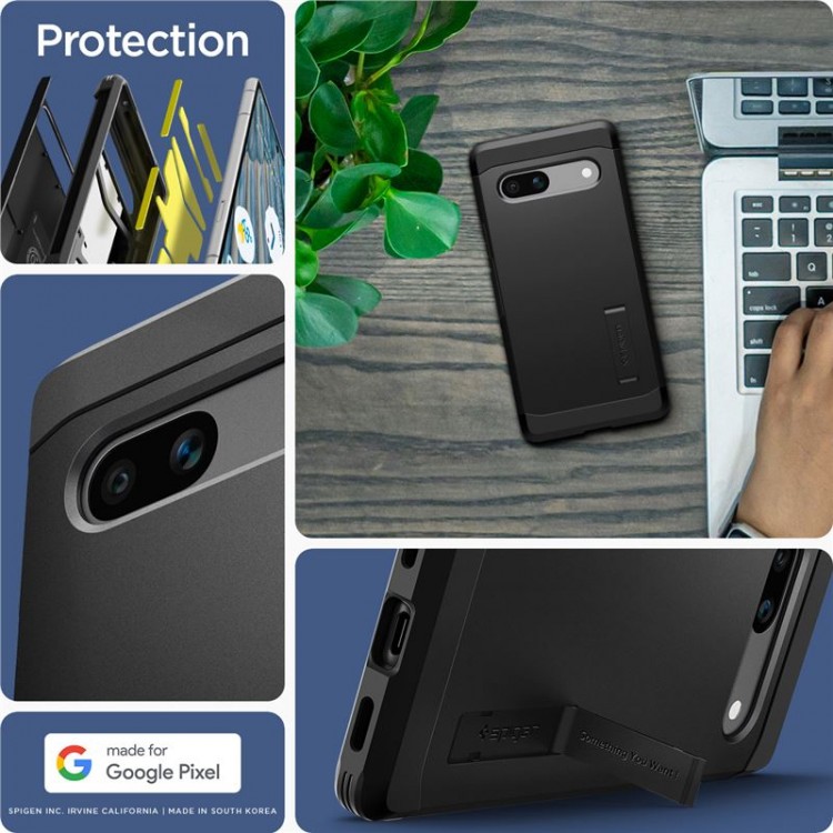 Θήκη Spigen SGP TOUGH Armor για GOOGLE PIXEL 7A - ΜΑΥΡΟ - ACS05819 