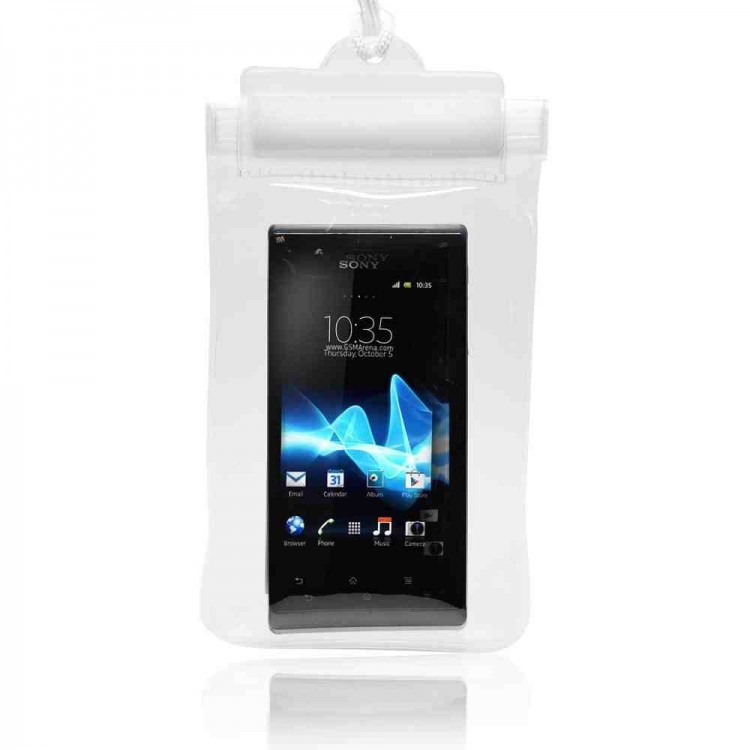 Θήκη Αδιάβροχη για smartphones - 160 x 100 mm - Λευκό Διάφανο