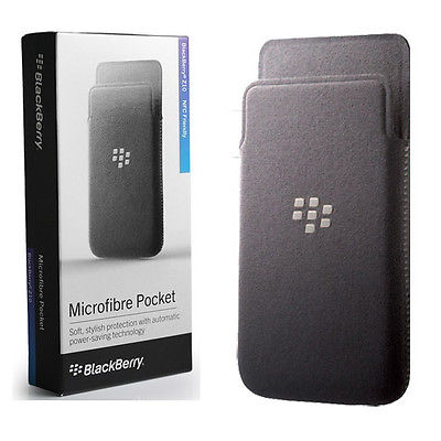 Case Blackberry Z10 MicroFibre Pocket Pouch CC-49282-201 Grey Genuine Official 