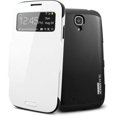 Case Spigen SGP Slim Armor S-View for Galaxy S4 - WHITE - SGP10344