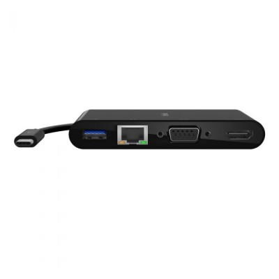 ADAPTER, USB-C TO GBE, HDMI, VGA, USB-A, BLK