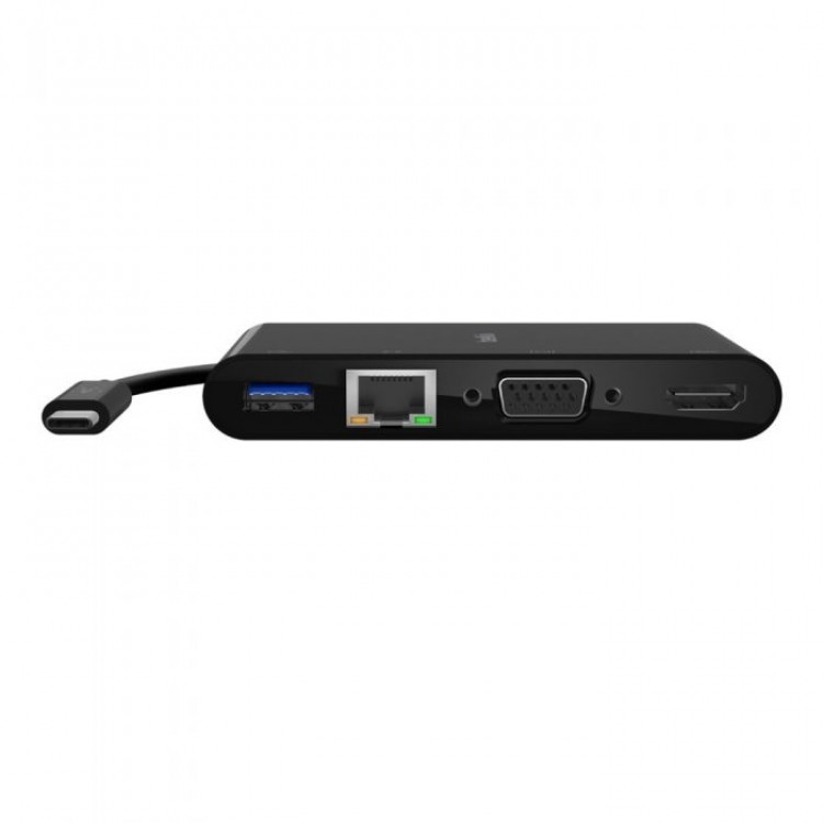 ADAPTER, USB-C TO GBE, HDMI, VGA, USB-A, BLK