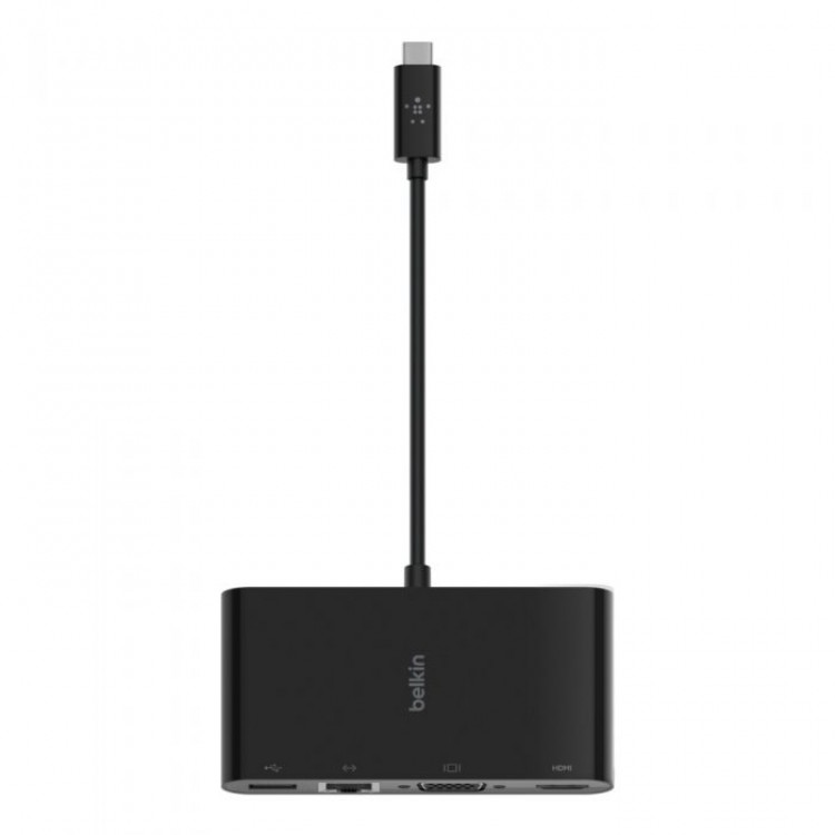 ADAPTER, USB-C TO GBE, HDMI, VGA, USB-A, BLK