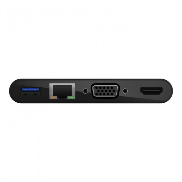 ADAPTER, USB-C TO GBE, HDMI, VGA, USB-A, BLK