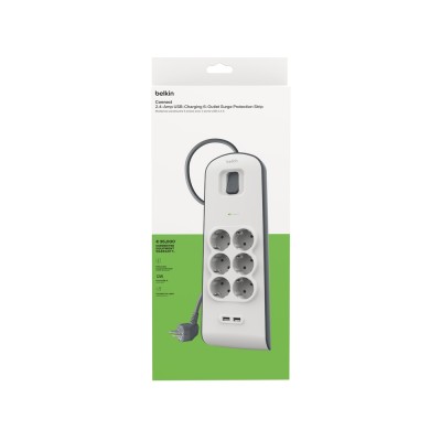 SURGE, 6 sockets, 650J, 2M, 2 USB-2.4A SHARED, updated version2