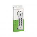 BELKIN SURGE, 8 sockets, 900J, 2M, 2 USB-2.4A SHARED, updated version 2 - BSV804vf2M-V2