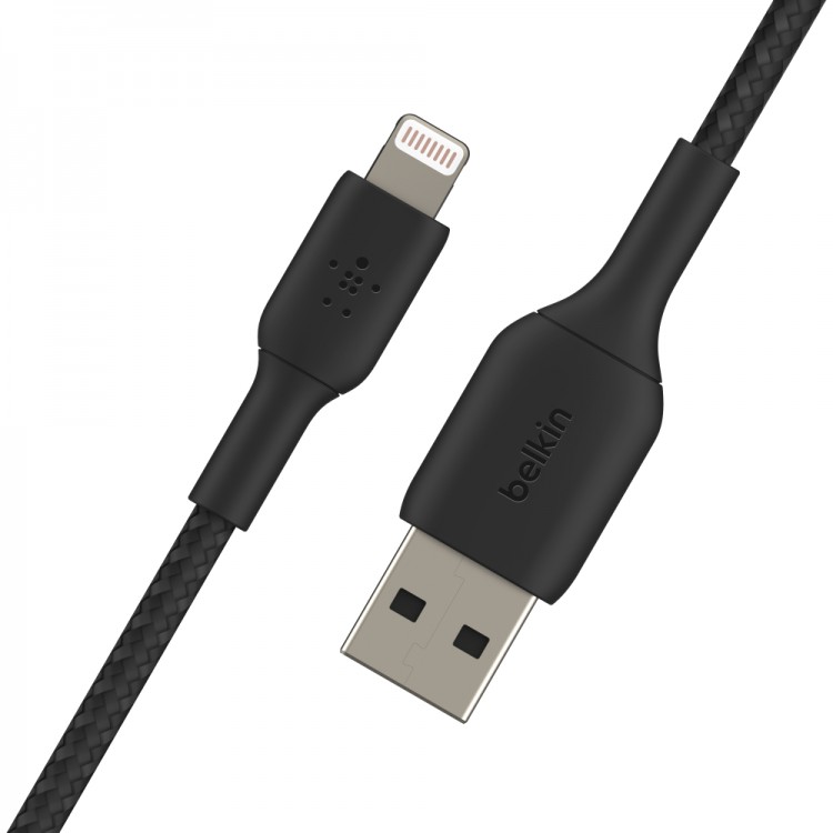 Lightning to USB-A Cable_Braided, 0,15M, Black