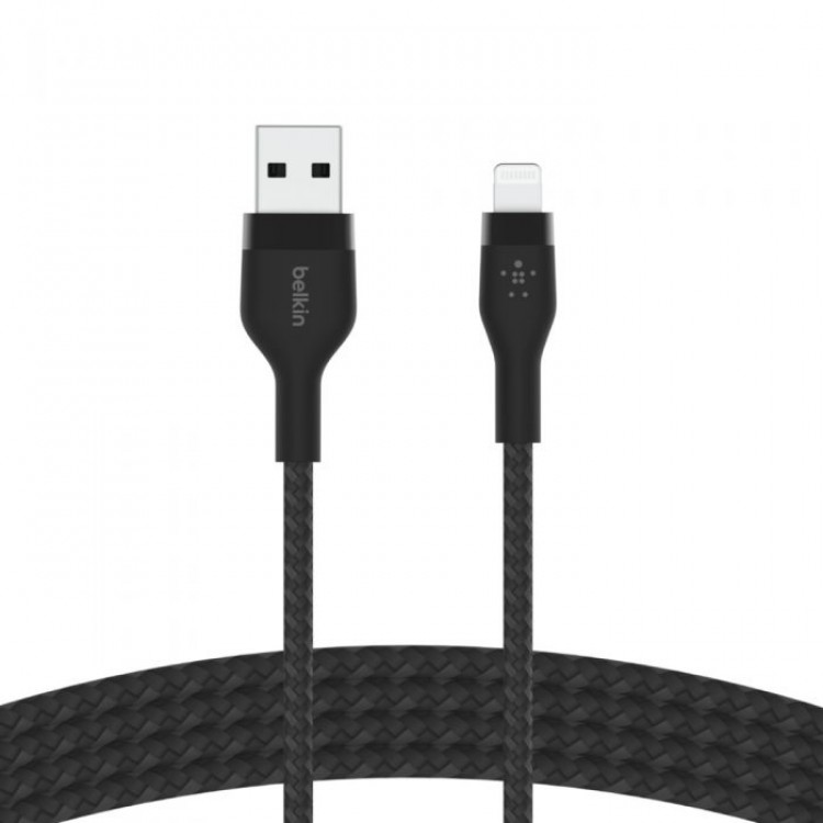 BOOST CHARGE™  USB-A to LTG_Braided silicone, 2M, Black
