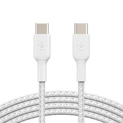 USB-C to USB-C Cable_Braided, 2M, White, 2pack