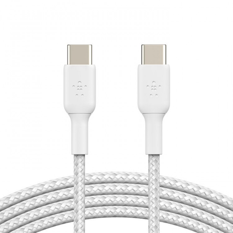 USB-C to USB-C Cable_Braided, 2M, White, 2pack
