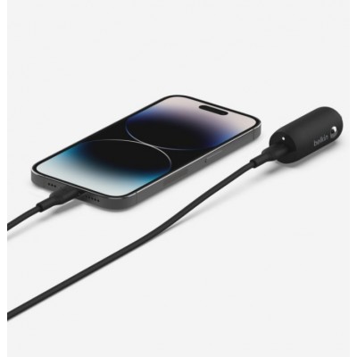 30W USB-C PD CAR CHARGER WITH PPS W/PVC,C-LTG, 1M BLK