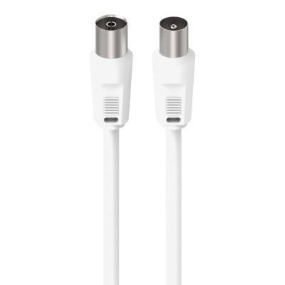 CABLE, ANTENNA, COAX, M/F ,5M ,75dB ,WHITE ,NICKEL-PLATED