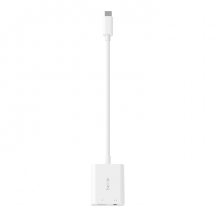 3.5 MM AUDIO + USB-C CHARGE ADAPTER V2 Fast Charging up to 60W, White